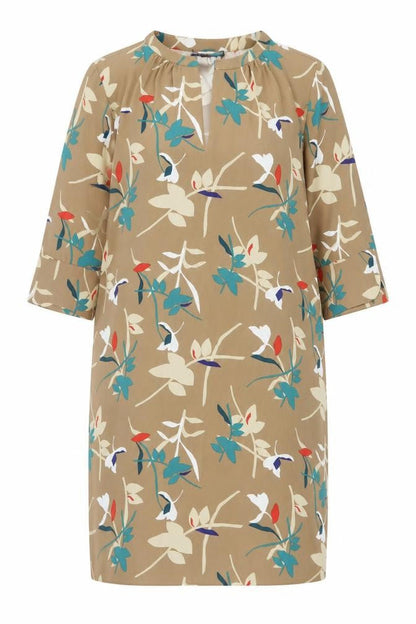 Marks and Spencer Women Beige Floral Shift Dress Size 12