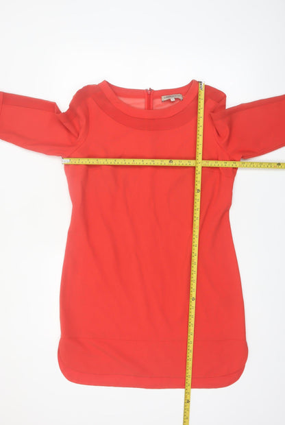 Marks and Spencer Women’s Red Shift Dress Size 14 3/4 Sleeve Knee Length