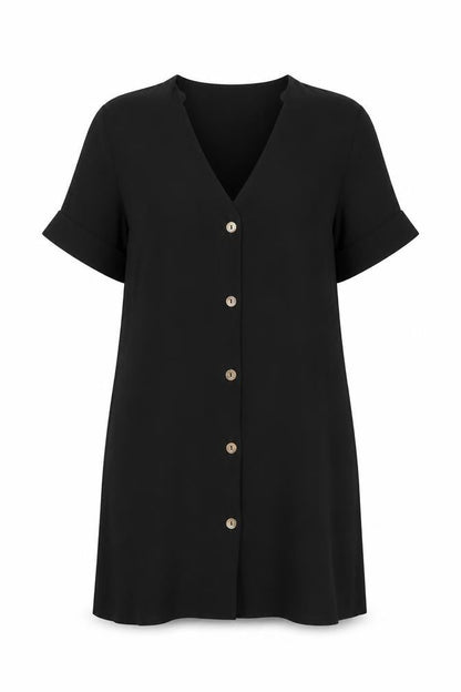 PRETTYLITTLETHING Women’s Black Size 8 Short Sleeve Shift Dress