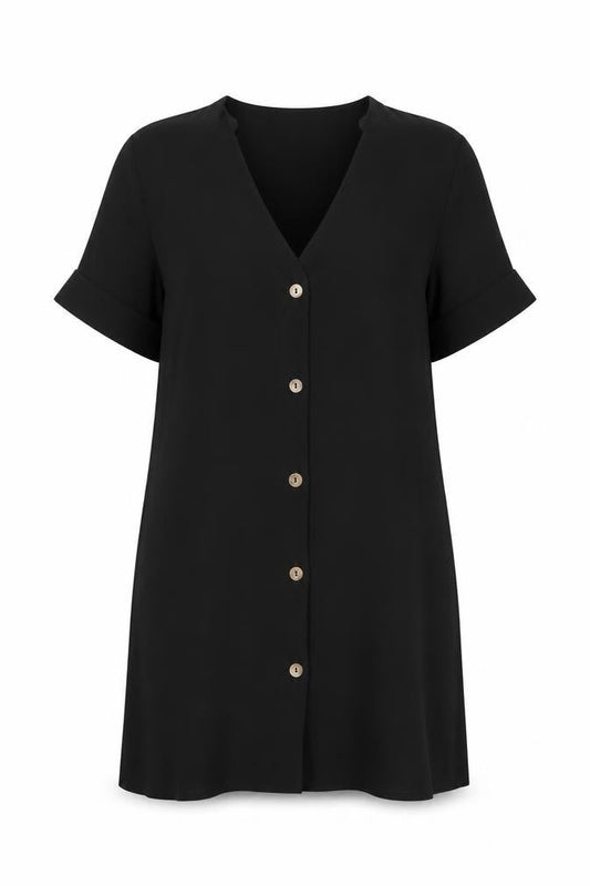 PRETTYLITTLETHING Women’s Black Size 8 Short Sleeve Shift Dress