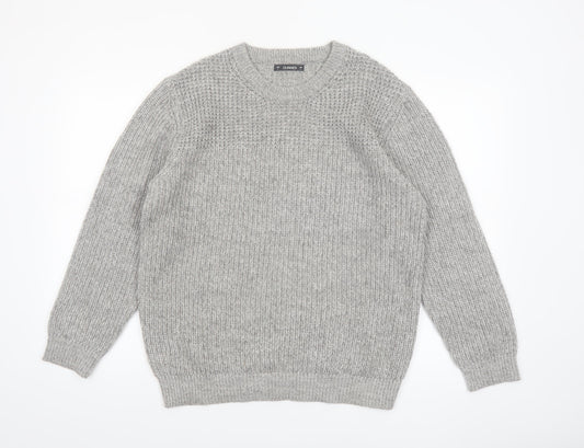 Dunnes Men’s Grey Crew Neck Chunky Knit Pullover Jumper Size L