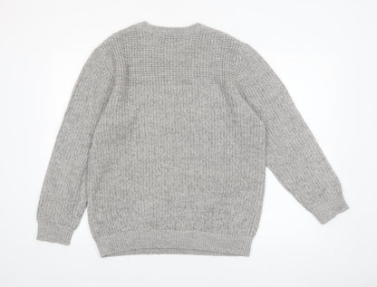 Dunnes Men’s Grey Crew Neck Chunky Knit Pullover Jumper Size L