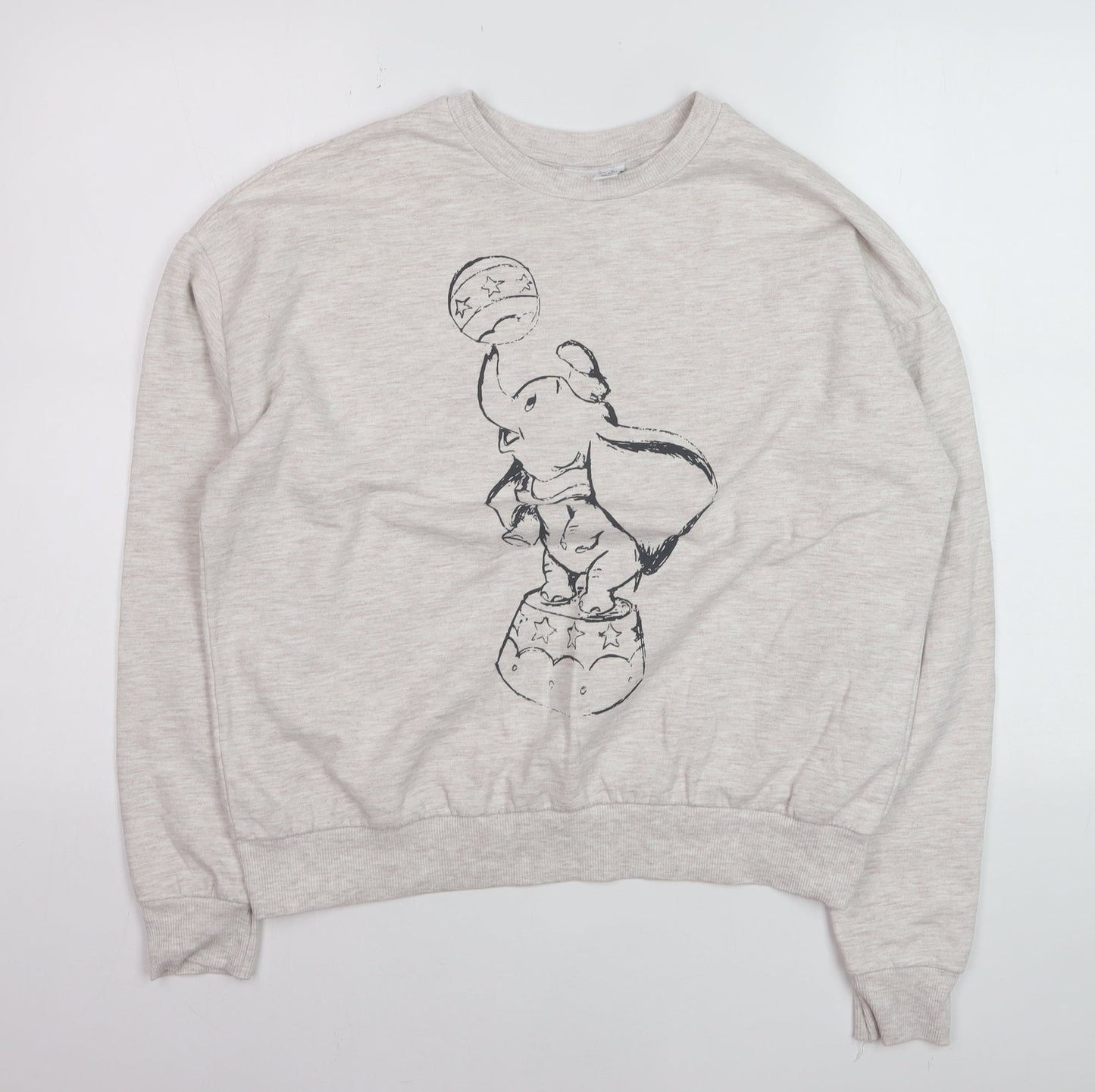 Disney Women Beige Dumbo Sweatshirt S UK 10/12 Crew Neck Pullover