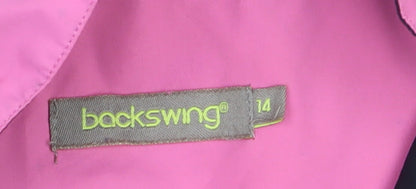 Backswing Women’s Pink Windbreaker Jacket Size 14 Lightweight