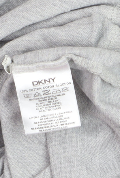 DKNY Men's Grey Cotton Short Sleeve Polo Shirt XL