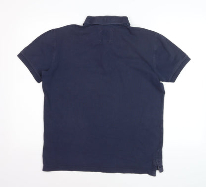 Crew Clothing Company Men's Navy Blue Cotton Stretch Polo M