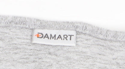 Damart Women's Grey Floral Scoop Neck Long Sleeve Cotton Jumper Size S
