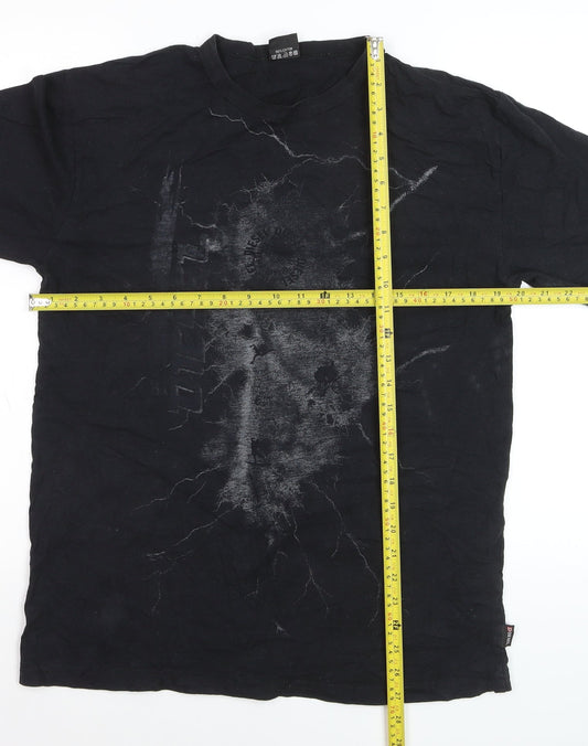 Diesel Men's Black 2XL Graphic Print Grunge T-Shirt