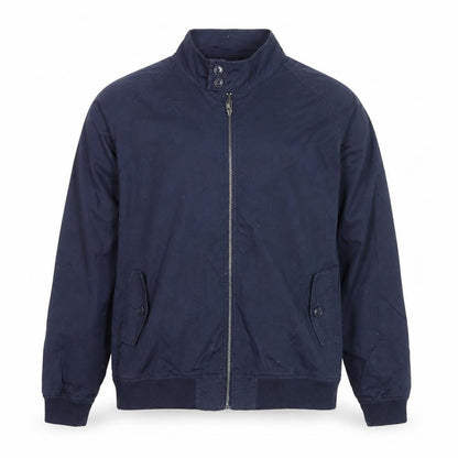 Avenue Men's Blue Cotton Bomber Jacket L Zip Casual Style
