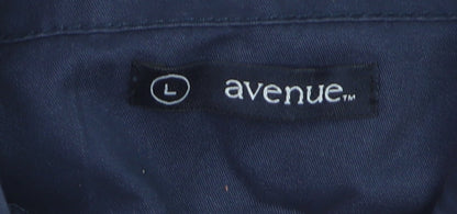 Avenue Men's Blue Cotton Bomber Jacket L Zip Casual Style