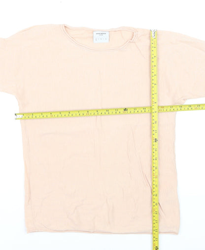 Vero Moda Women Beige Cotton Knit Pullover Jumper Medium