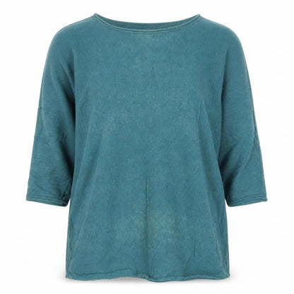 Vero Moda Women’s Green Cotton 3/4 Sleeve Pullover Jumper M