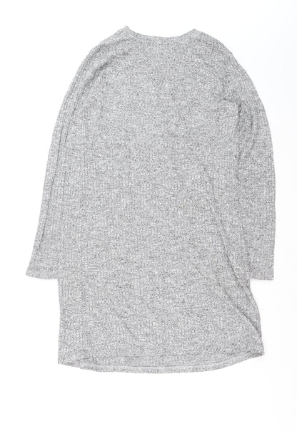 New Look Women Grey Knit Maternity Long Sleeve Sweater Dress Size 12