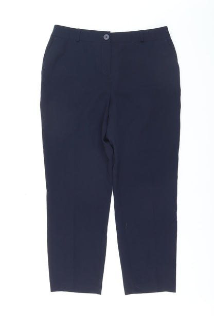 Dunnes Women's Blue Size 14 Tailored Straight Trousers