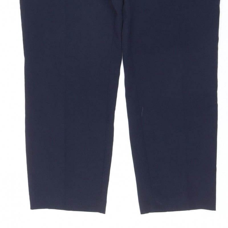 Dunnes Women's Blue Size 14 Tailored Straight Trousers