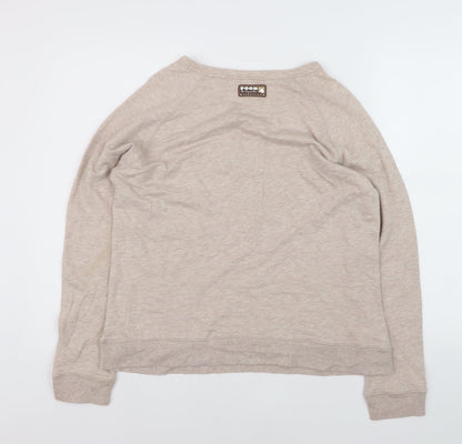 Disney Women Beige Classic Pooh Sweatshirt Size L 100% Cotton