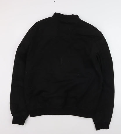 Peacocks Mens Black Bomber Jacket Medium Full Zip Casual Style