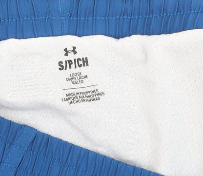 Under Armour Boys Blue S Athletic Running Shorts Quick Dry Breathable