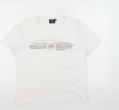 Canyon Women Sports White Rhinestone T-Shirt Size 10
