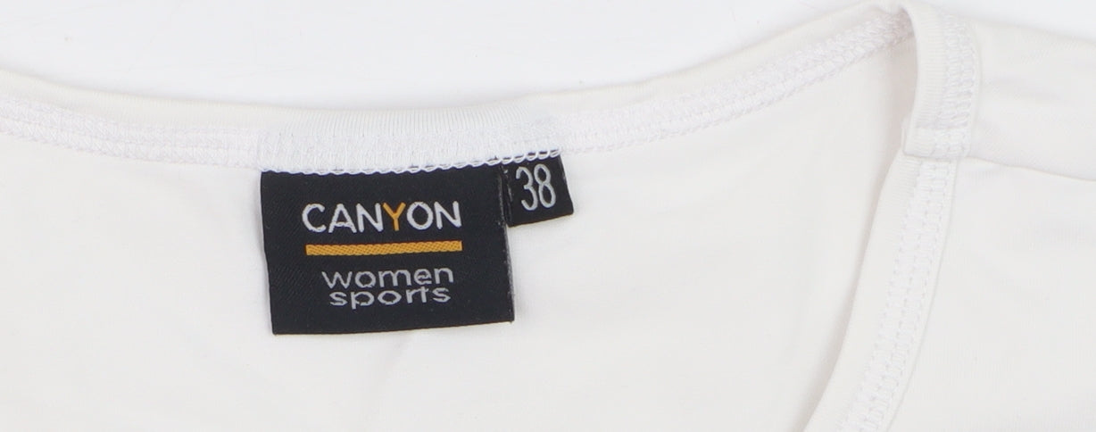 Canyon Women Sports White Rhinestone T-Shirt Size 10