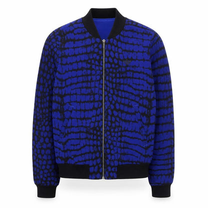 Adidas Men's Blue Animal Print Bomber Jacket Size S