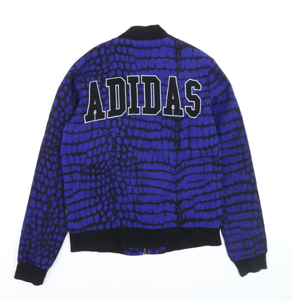 Adidas Men's Blue Animal Print Bomber Jacket Size S