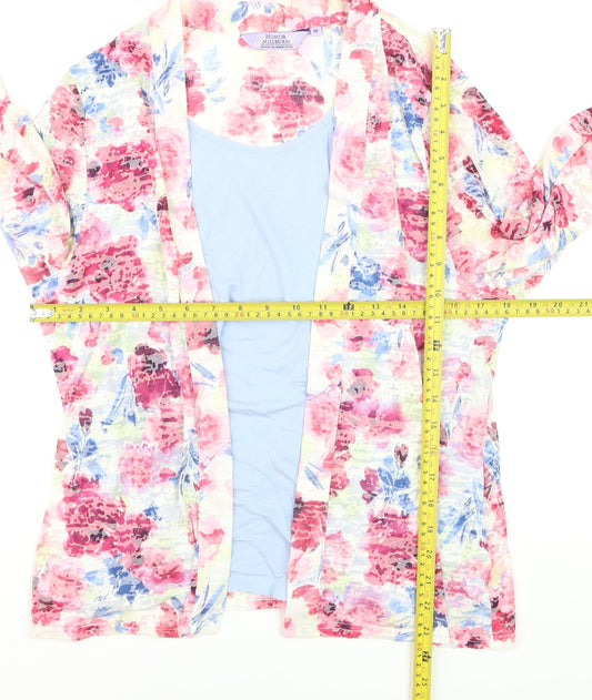 Honor Millburn Women's Multicoloured Floral Kimono Style 3/4 Sleeve Blouse Size 18