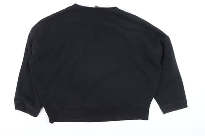 Diesel Womens Black M Pullover Sweatshirt Star Logo Crew Neck