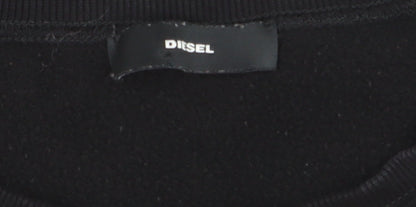 Diesel Womens Black M Pullover Sweatshirt Star Logo Crew Neck