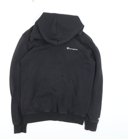 Champion Men's Black Pullover Hoodie Large Fleece Sweatshirt