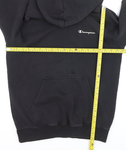 Champion Men's Black Pullover Hoodie Large Fleece Sweatshirt