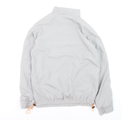 boohooMAN Men's Grey XS Track Jacket with Orange Trim Lightweight