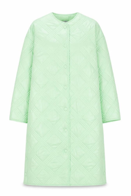 Principles Women's Green Quilted Long Coat Size 12