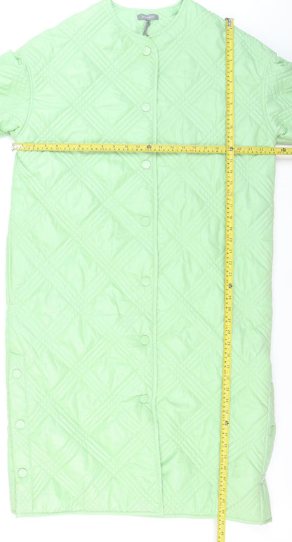 Principles Women's Green Quilted Long Coat Size 12