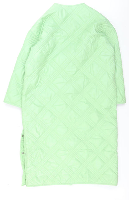Principles Women's Green Quilted Long Coat Size 12