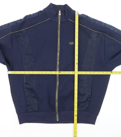 ASOS Men's Blue Full Zip High Neck Jumper Size S