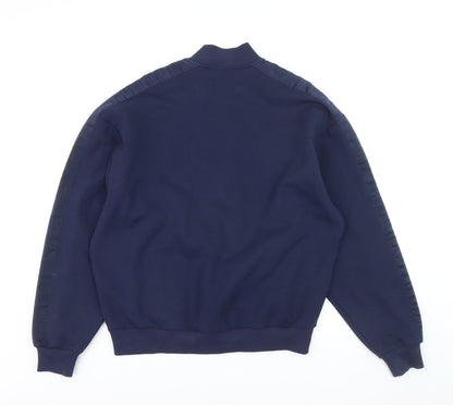 ASOS Men's Blue Full Zip High Neck Jumper Size S