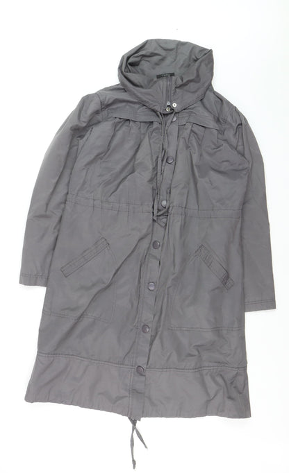 Carling Women’s Grey Hooded Long Anorak Coat Size 8