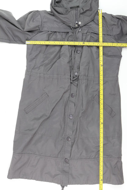 Carling Women’s Grey Hooded Long Anorak Coat Size 8