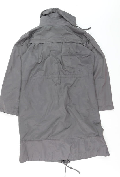 Carling Women’s Grey Hooded Long Anorak Coat Size 8