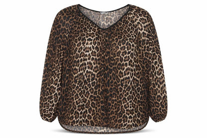 Marks and Spencer Women’s Brown Leopard Print Sheer Tunic Blouse Size 20