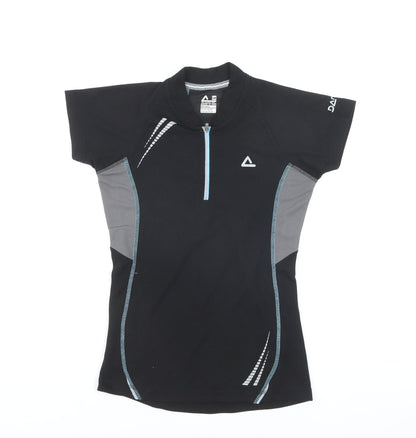 Dare 2b Womens Black Short Sleeve Athletic Zip T-Shirt UK 10