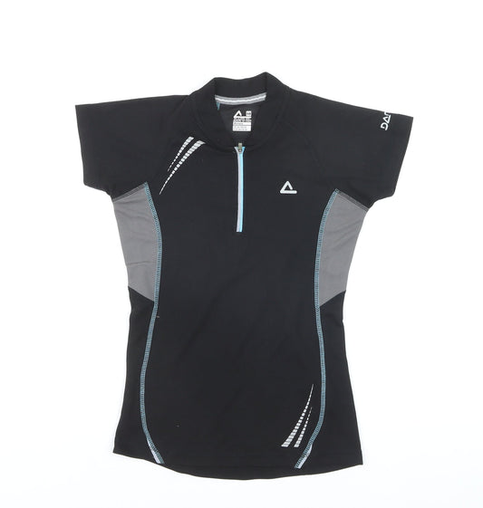 Dare 2b Womens Black Short Sleeve Athletic Zip T-Shirt UK 10