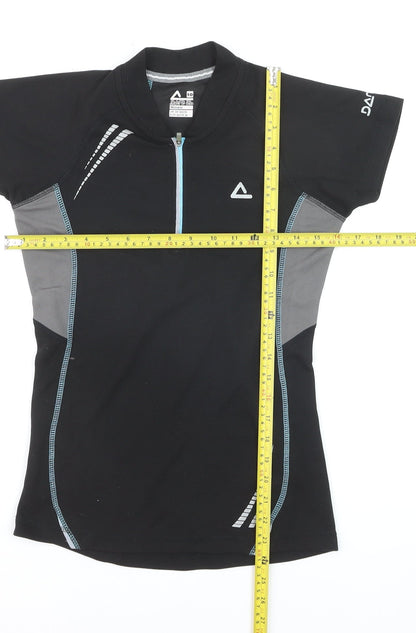 Dare 2b Womens Black Short Sleeve Athletic Zip T-Shirt UK 10