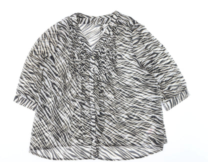Dash Women's Multicoloured Zebra Print Tunic Blouse Size 18