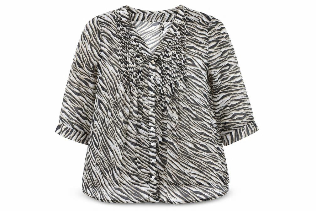 Dash Women's Multicoloured Zebra Print Tunic Blouse Size 18