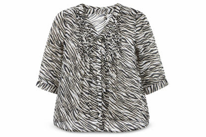Dash Women's Multicoloured Zebra Print Tunic Blouse Size 18