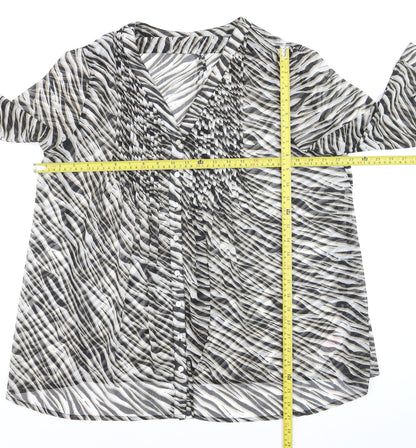 Dash Women's Multicoloured Zebra Print Tunic Blouse Size 18