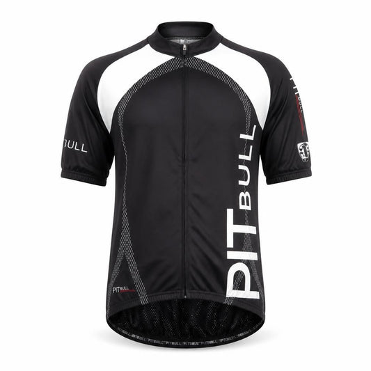 Pitbull Men’s Black Cycling Jersey M Full Zip Athletic Fit