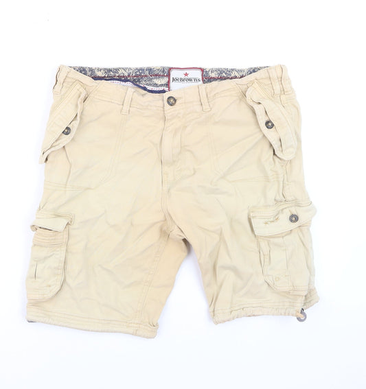 Joe Browns Men's Beige Cargo Shorts Size 34 Regular Fit